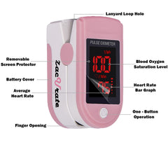 Zacurate display closeup showing SpO2 and pulse for clear monitoring