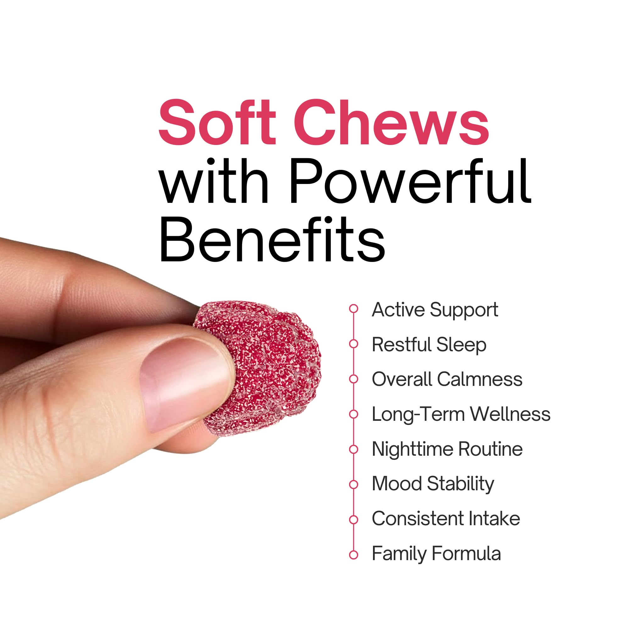 Zahler two gummies on a spoon showing recommended daily serving
