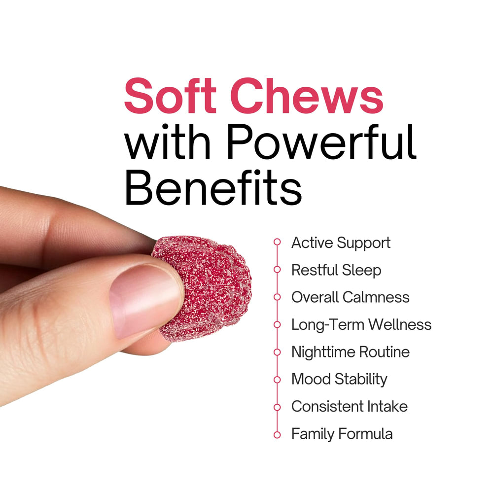 Zahler two gummies on a spoon showing recommended daily serving