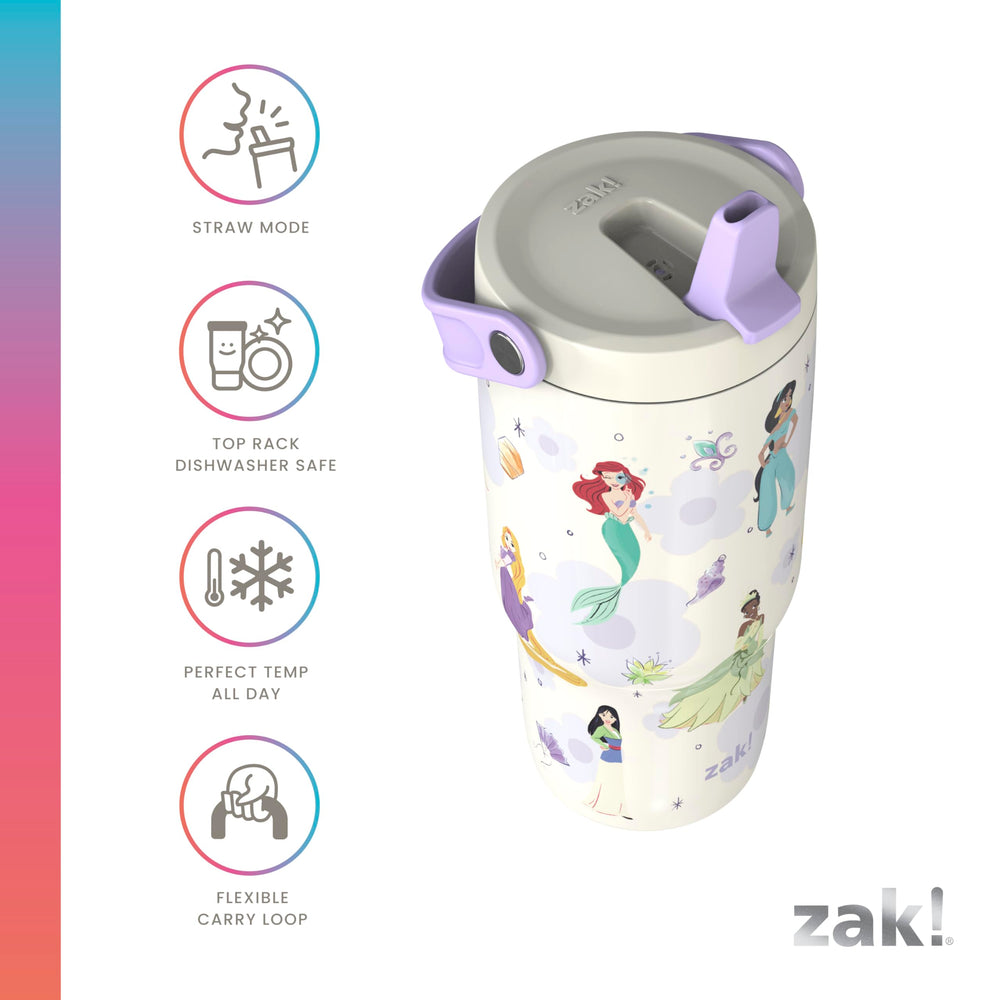 Zak Designs Disney Princess in car cupholder for travel convenience and stability