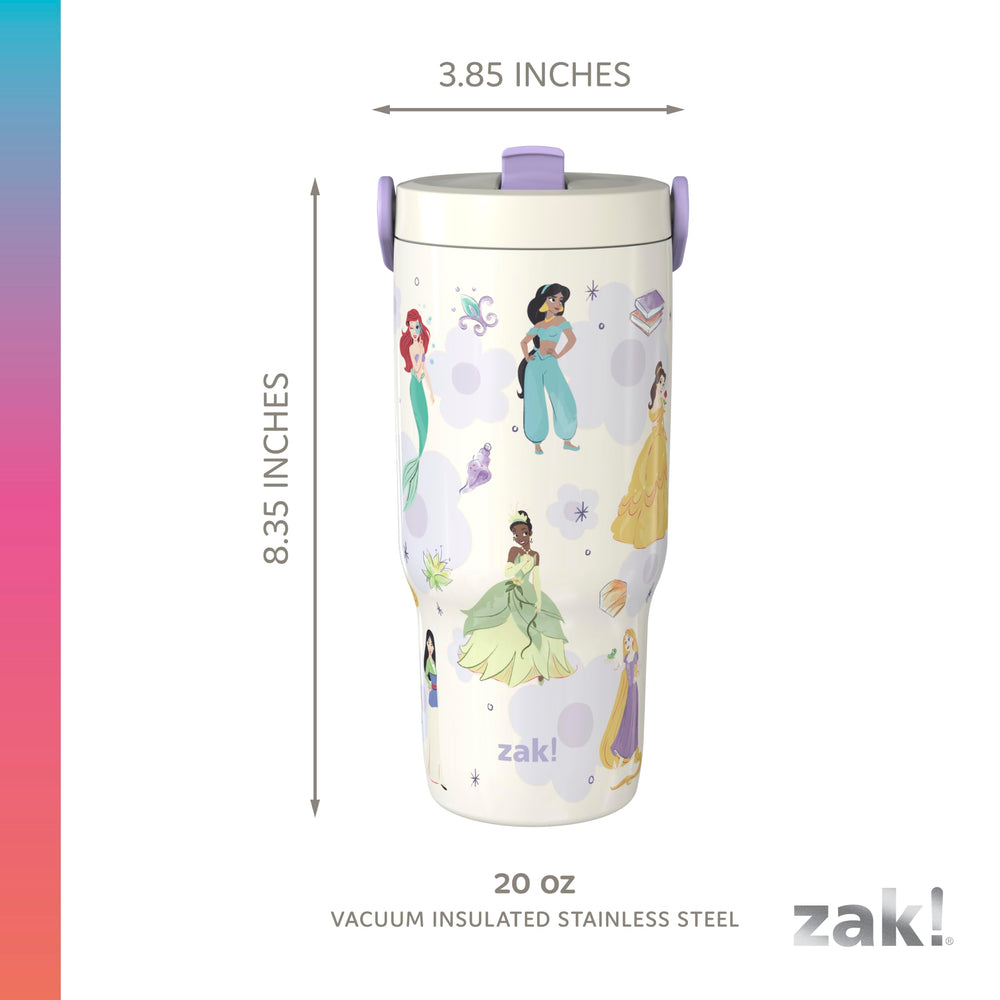 Zak Designs Disney Princess top view with disassembled lid for easy cleaning