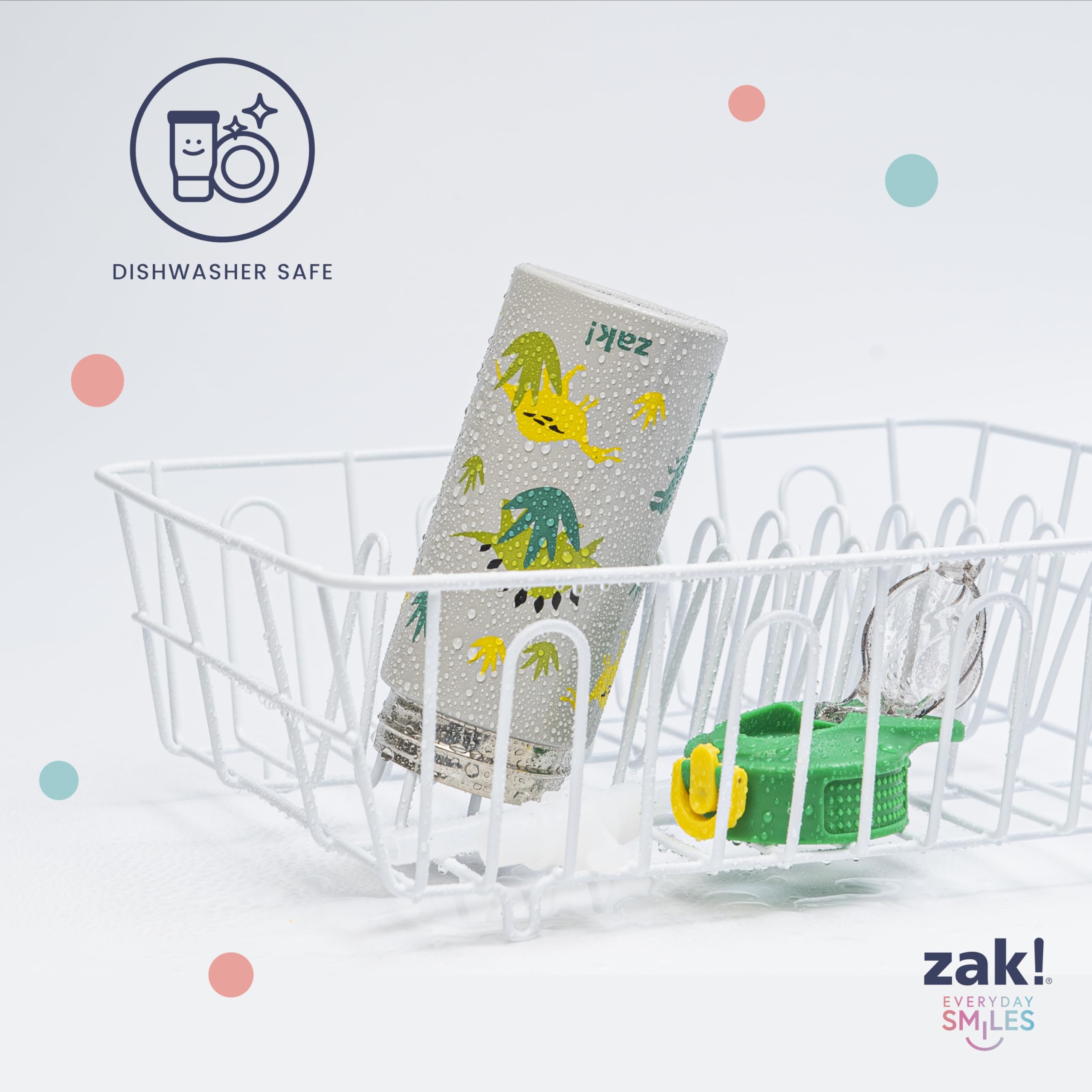 Zak Designs bottle inside backpack pocket showing travel convenience and benefit of spill safety