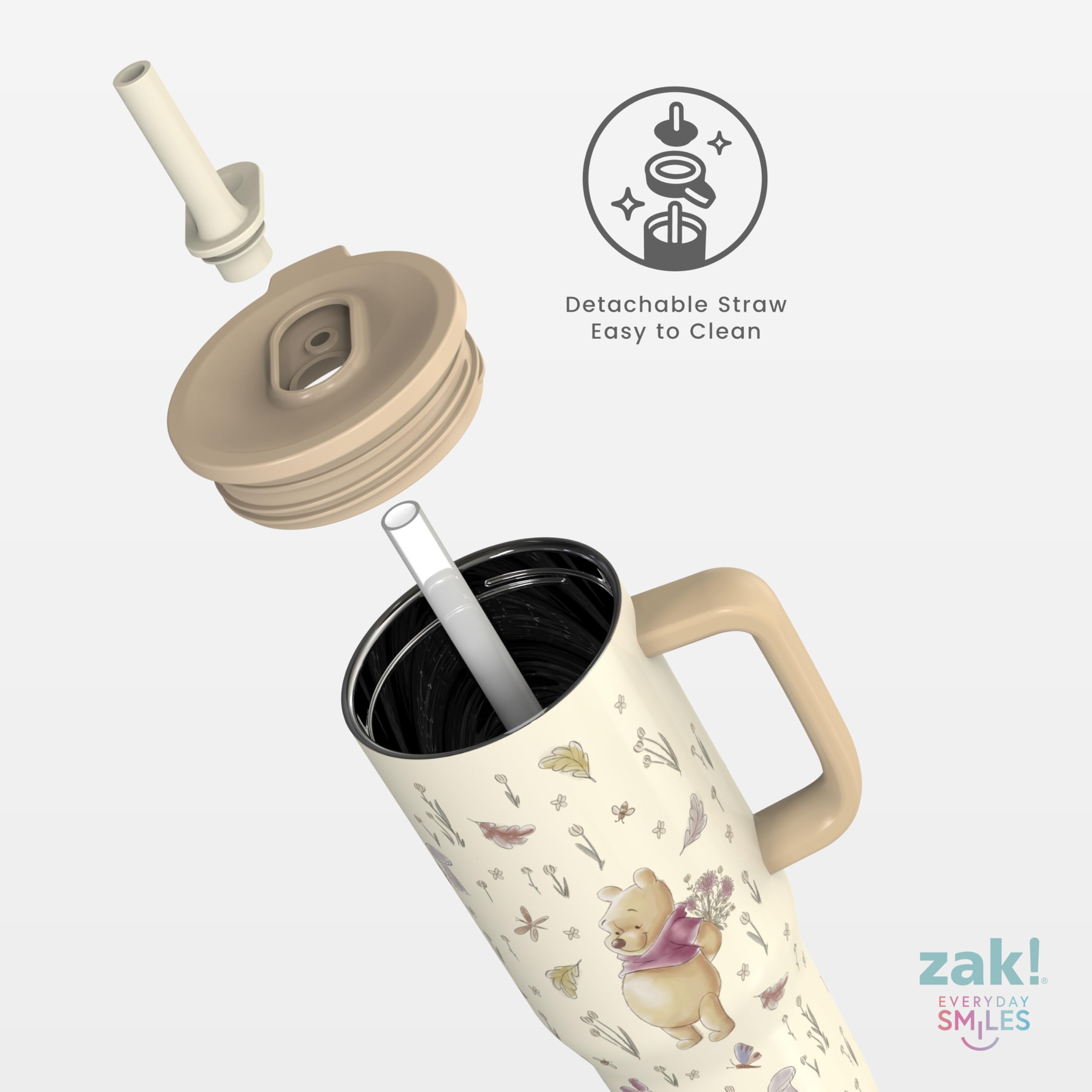 Zak Designs tumbler held in hand to show 30oz scale and portability