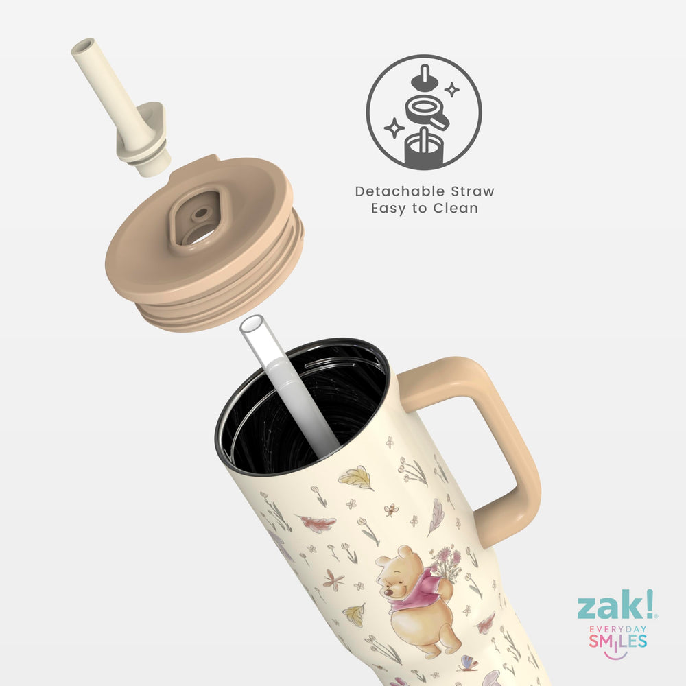 Zak Designs tumbler held in hand to show 30oz scale and portability