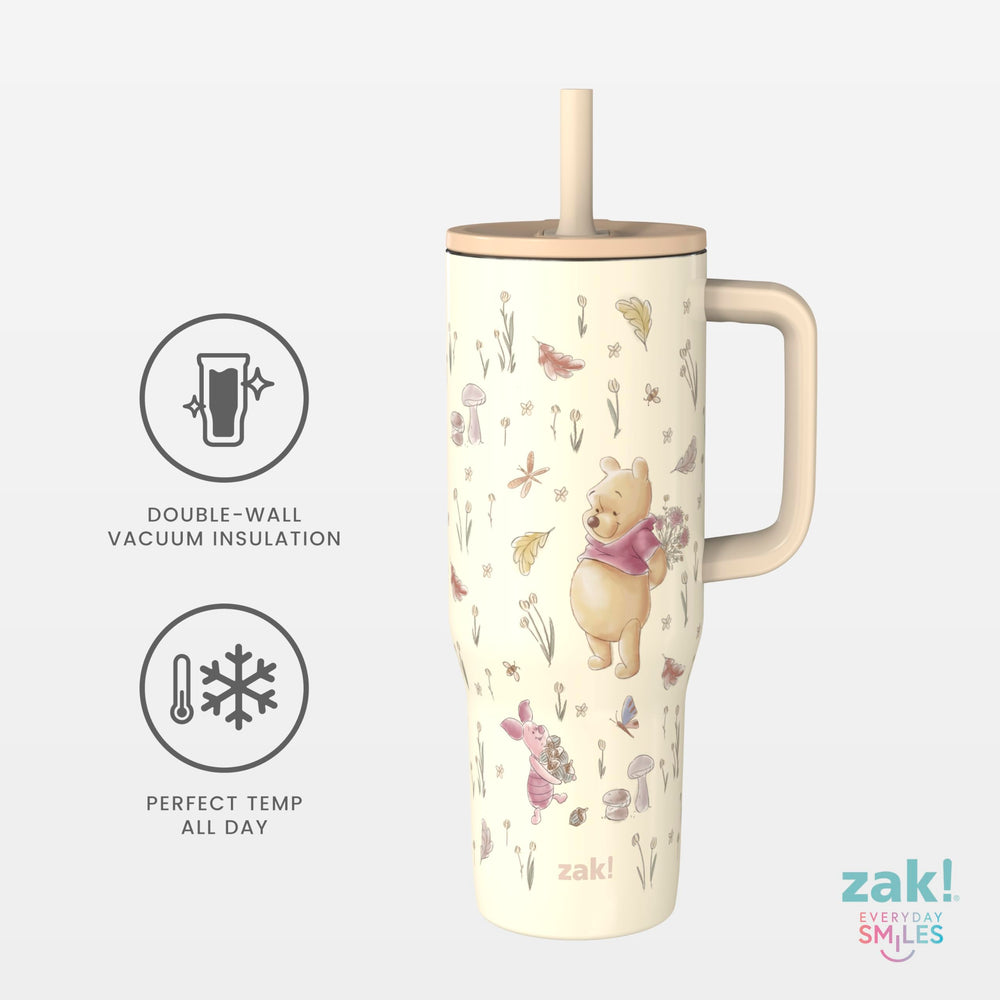 Zak Designs side profile showing double-wall stainless steel and finish
