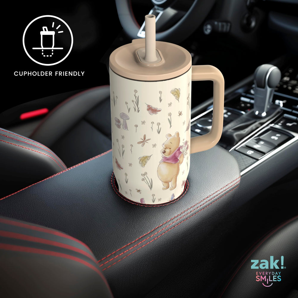 Zak Designs tumbler filled with ice and water keeping drink cold