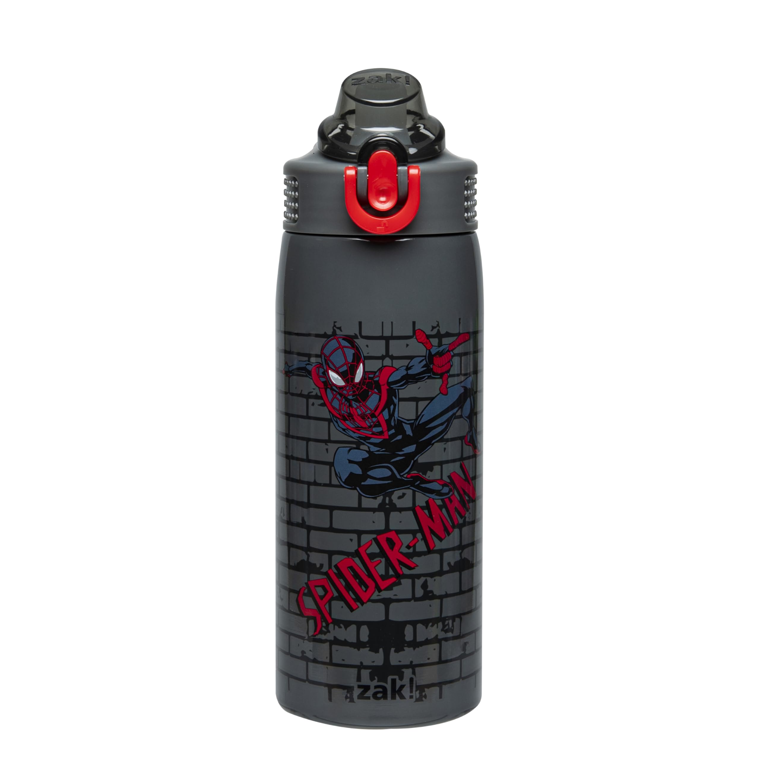 Zak Designs Spider‑Man front view showing kid‑friendly design and 19oz capacity