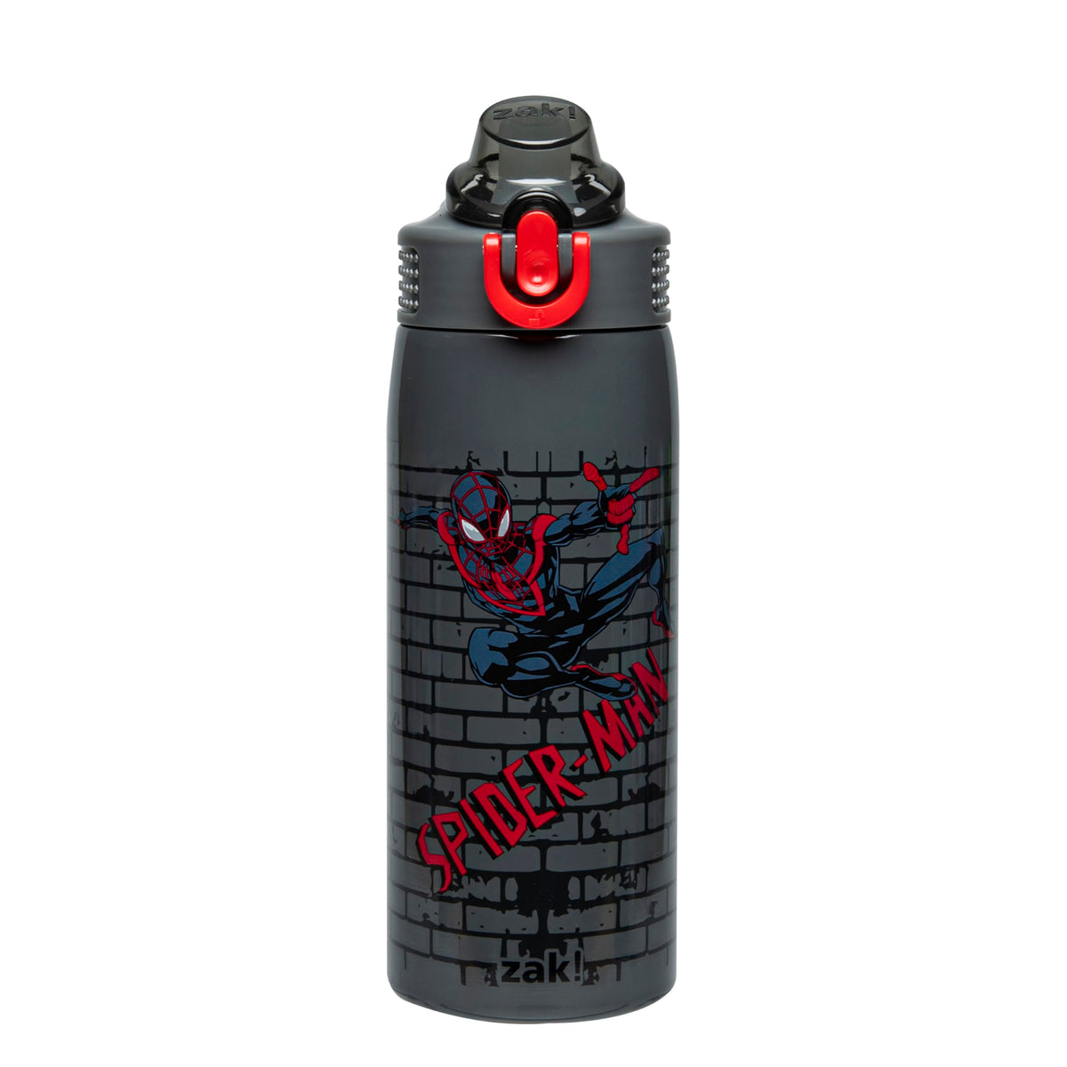 Zak Designs Spider‑Man front view showing kid‑friendly design and 19oz capacity