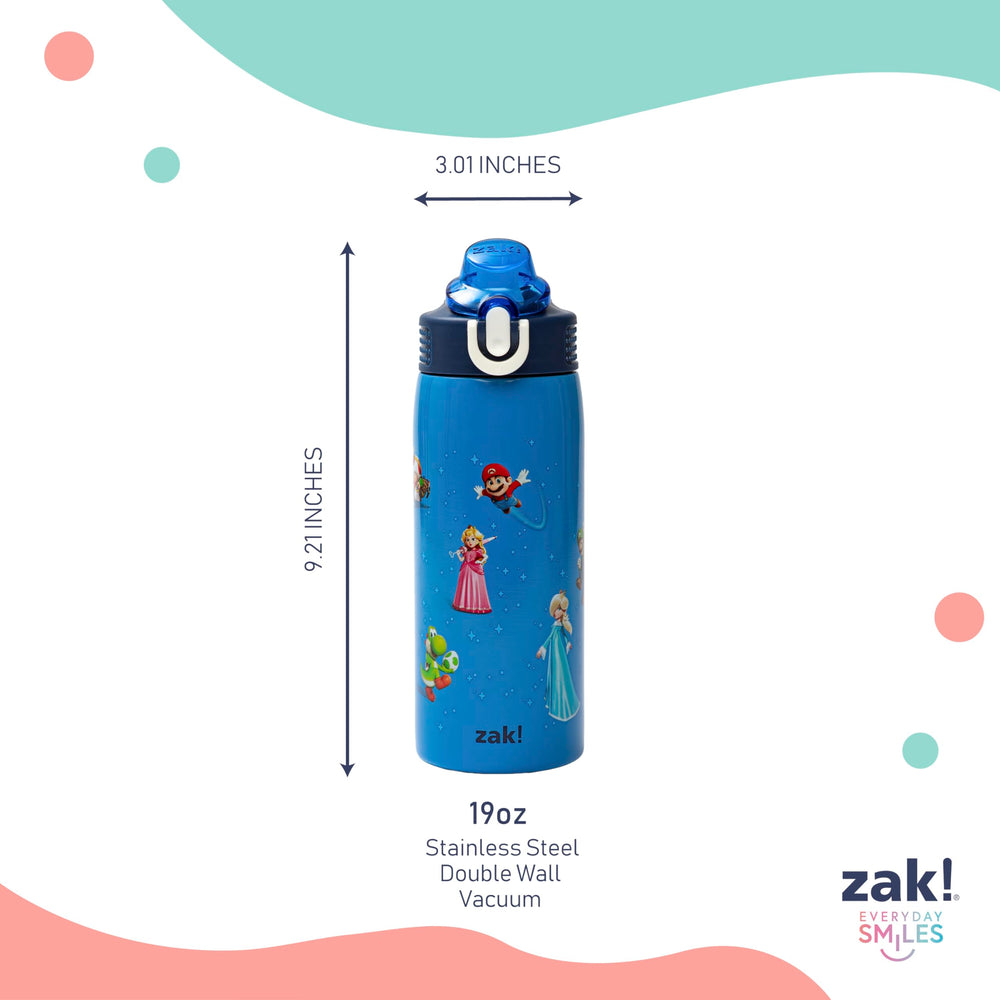 zak designs bottle in car cup holder showing travel-ready fit