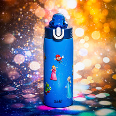 zak designs spout open with push-button demonstrating easy one-handed access