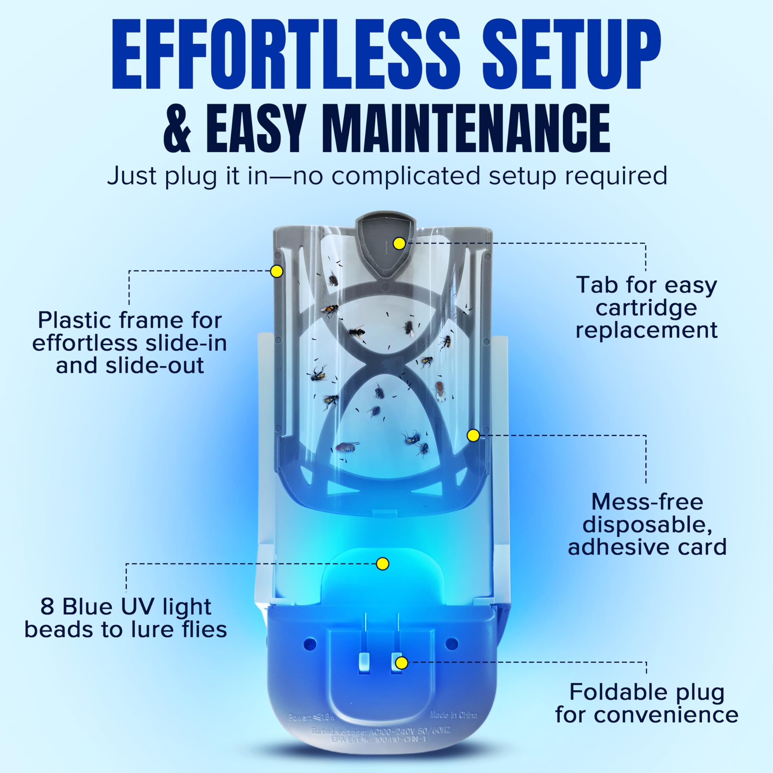 Zaperly adhesive slot installation detail showing easy cartridge replacement benefit