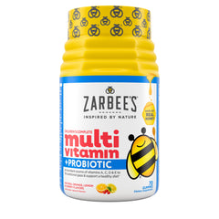 Zarbee's front packaging showing vitamins and probiotic benefits