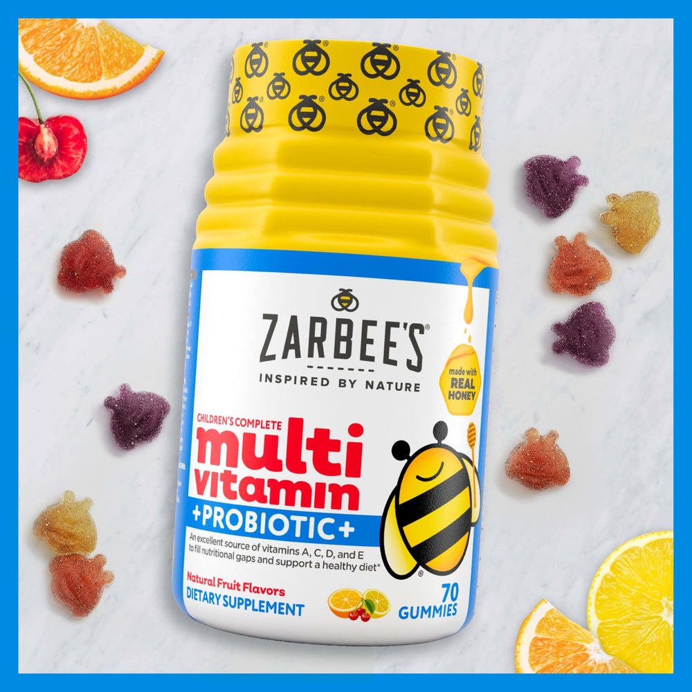 Zarbee's gummies on a spoon showing recommended serving convenience