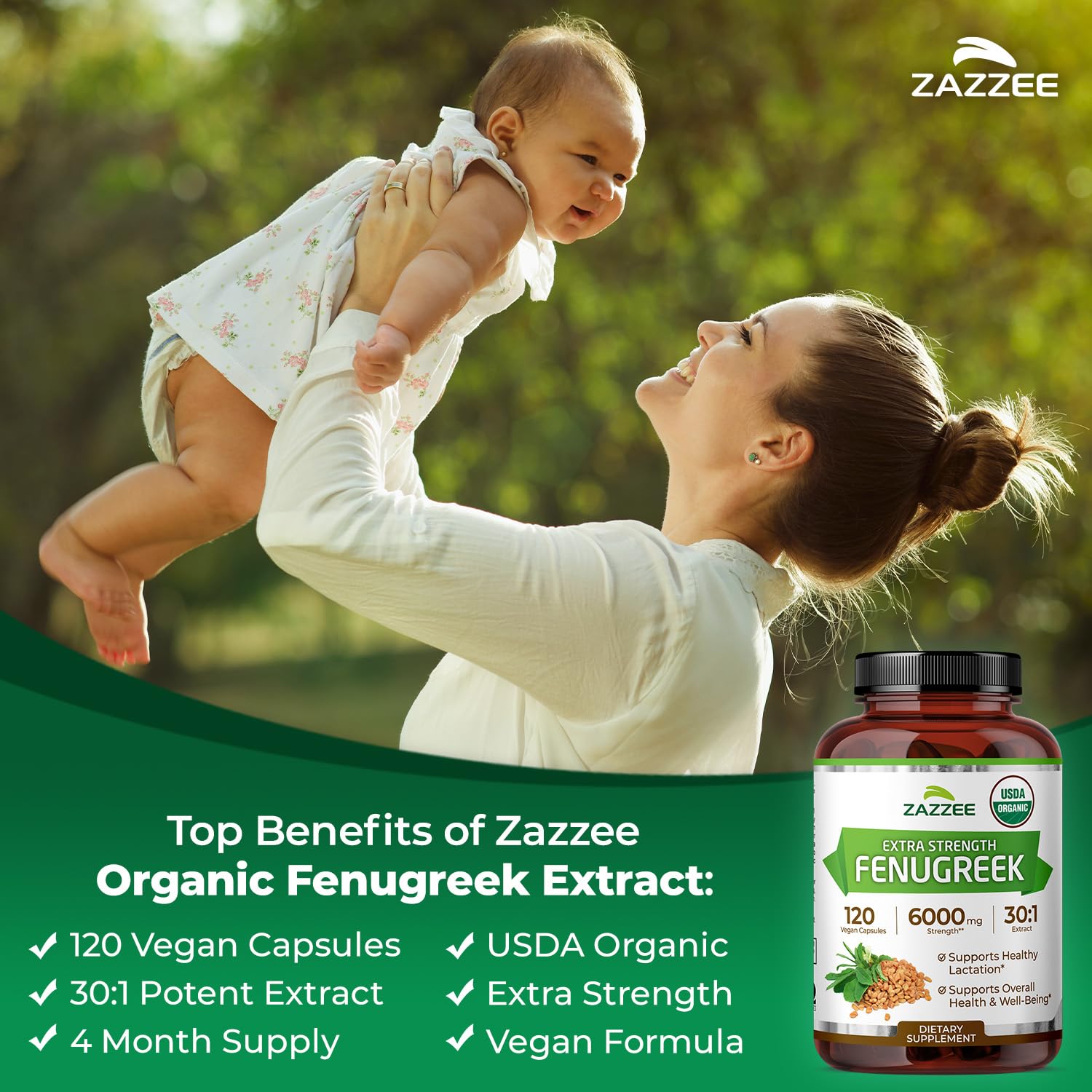 Zazzee bottle open with capsules pouring out showing dosage visibility and user convenience