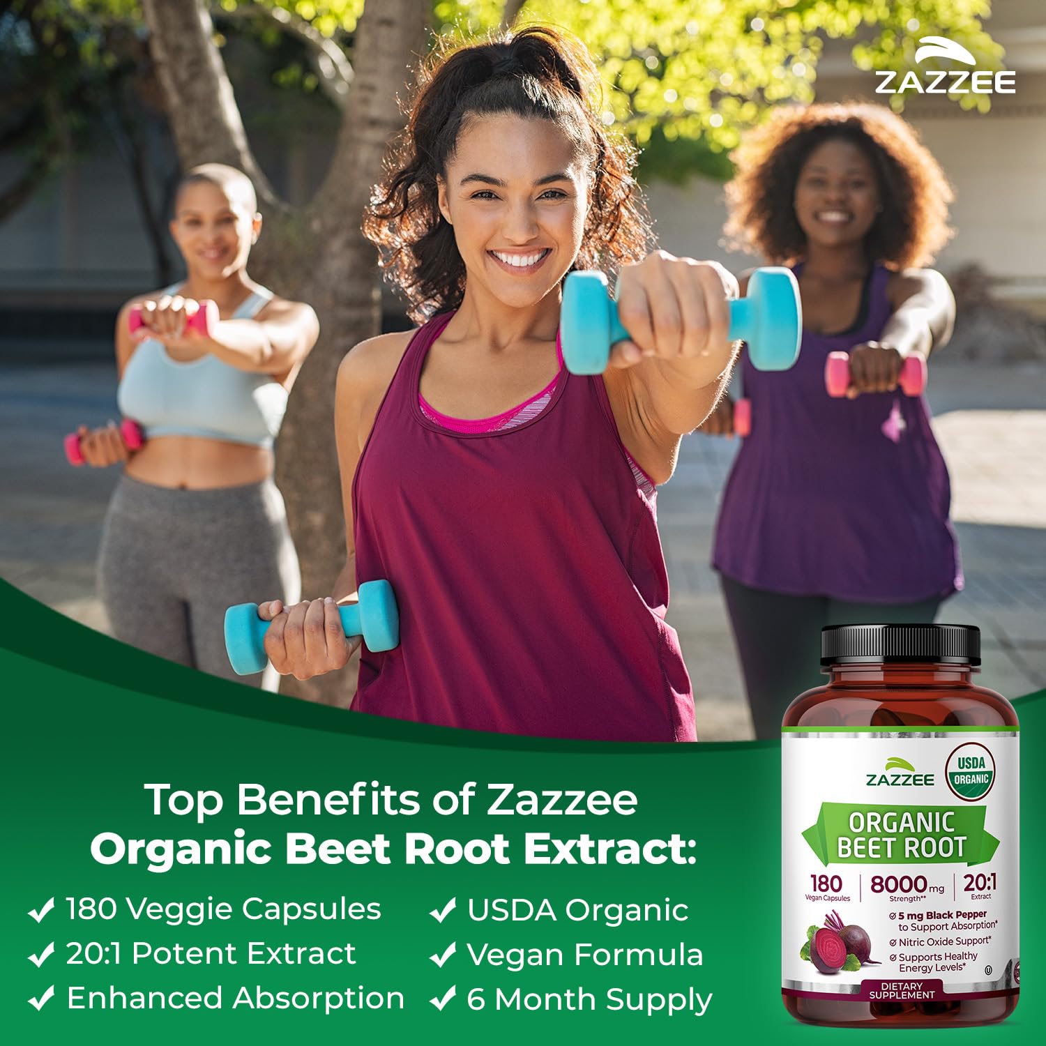 Zazzee capsules spilled to show 180 count and value