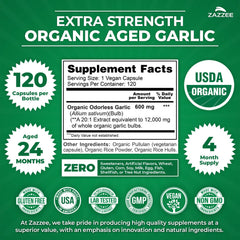 Zazzee product label with USDA Organic and quality seals showing verified sourcing benefit
