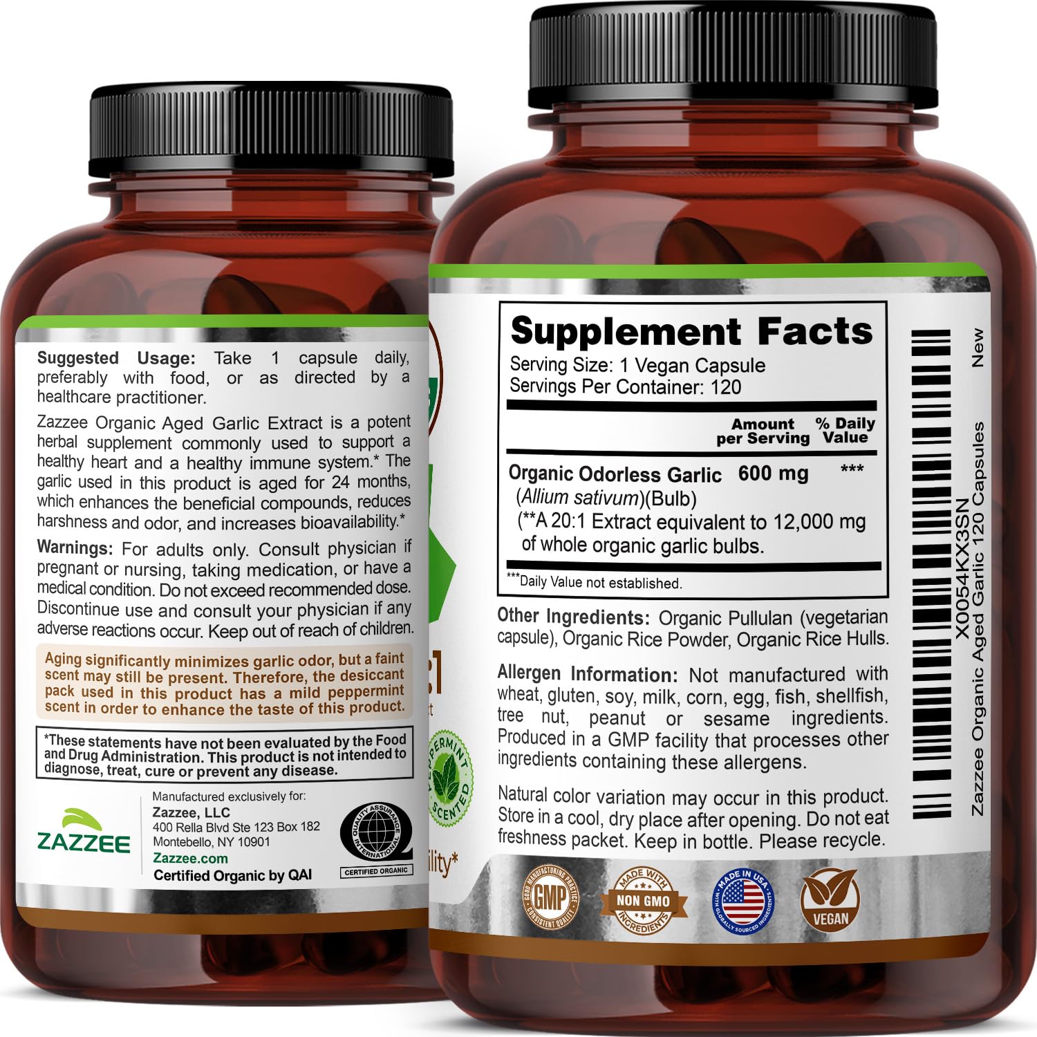Zazzee bottle on certified-facility counter highlighting Made in USA quality benefit