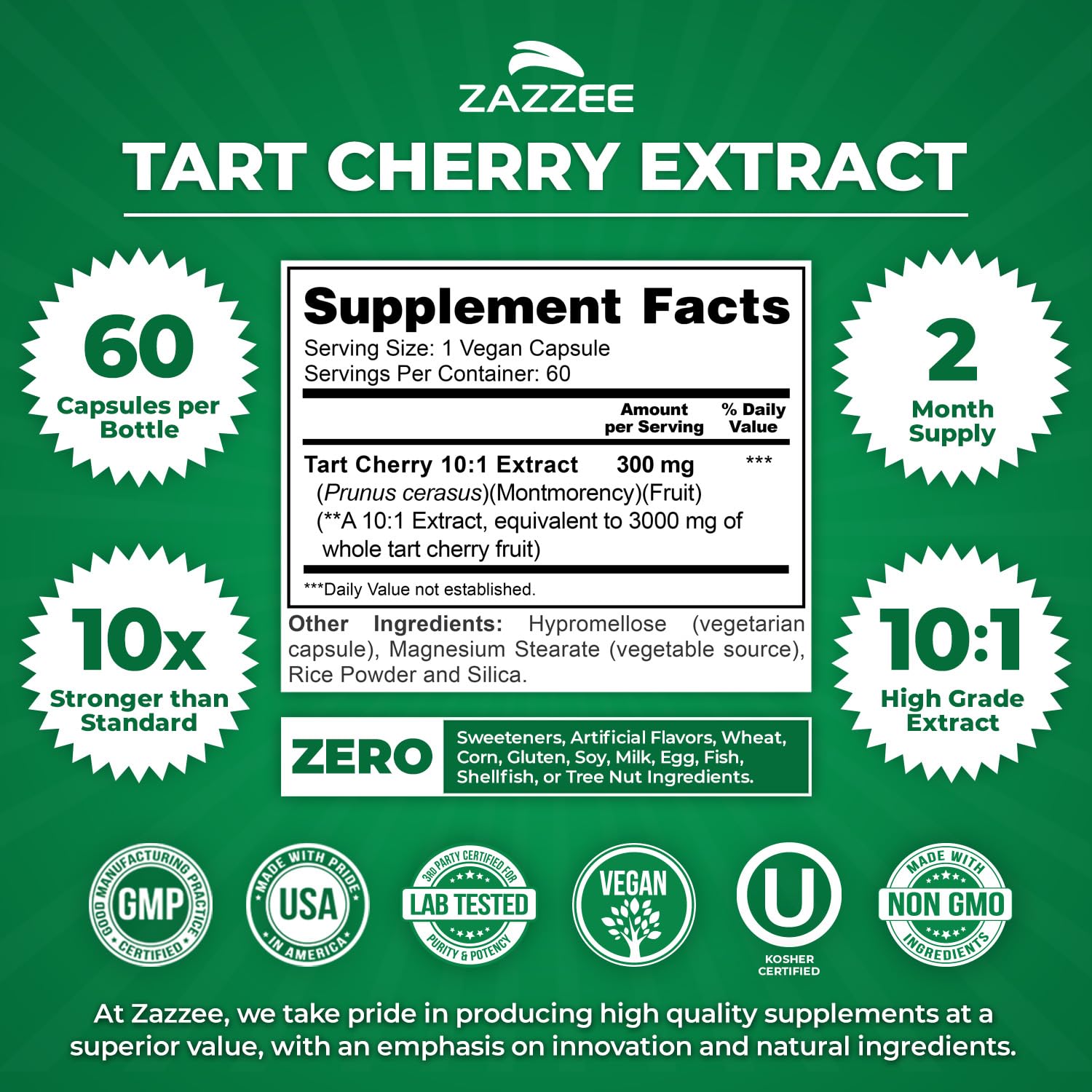 Powdered tart cherry texture representing 10:1 concentrated extract potency