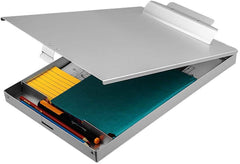 ZCZN aluminum clipboard front view showing sleek silver exterior and professional look