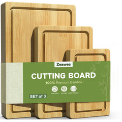 zeawec three-piece front view showing natural carbonized finish and sizes benefits easy selection