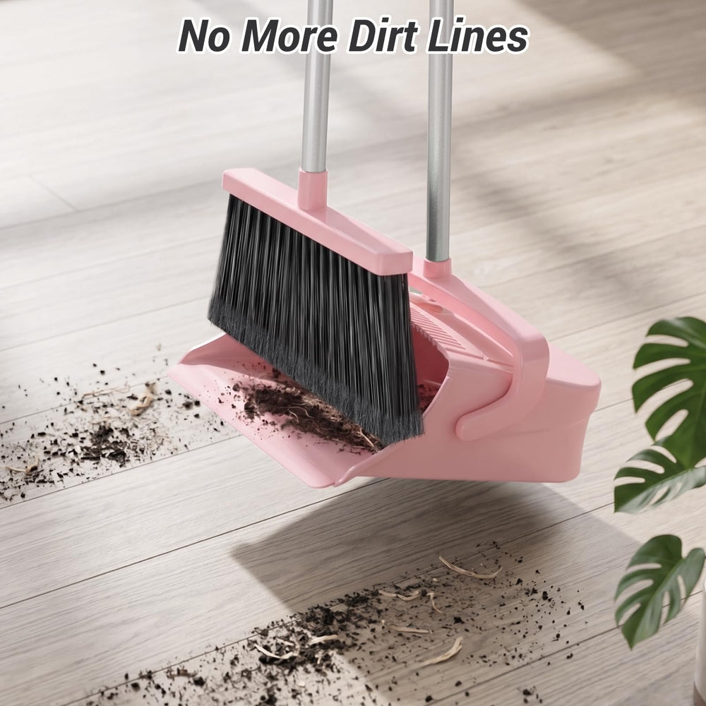 Zeawec storage clip holding broom and dustpan upright to save space