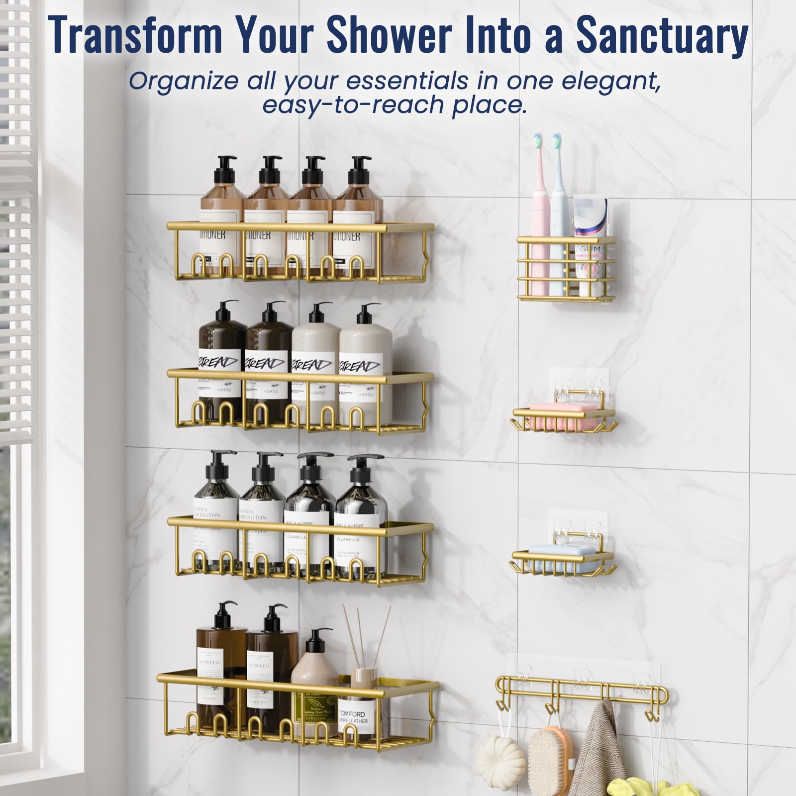 zeawec toothbrush holder mounted on tile keeping brushes organized