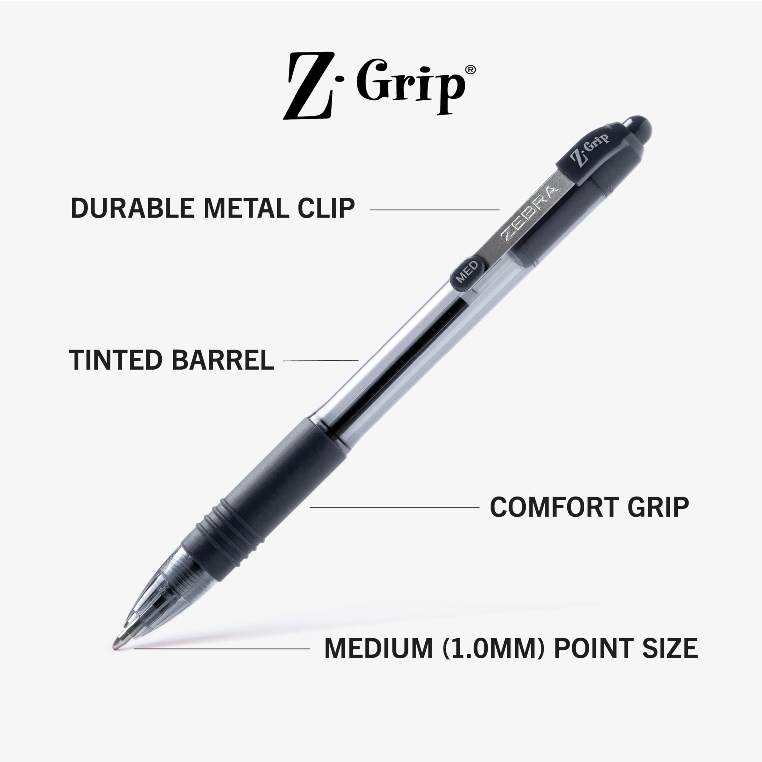 Zebra Pen tip writing sample demonstrating smooth black ink