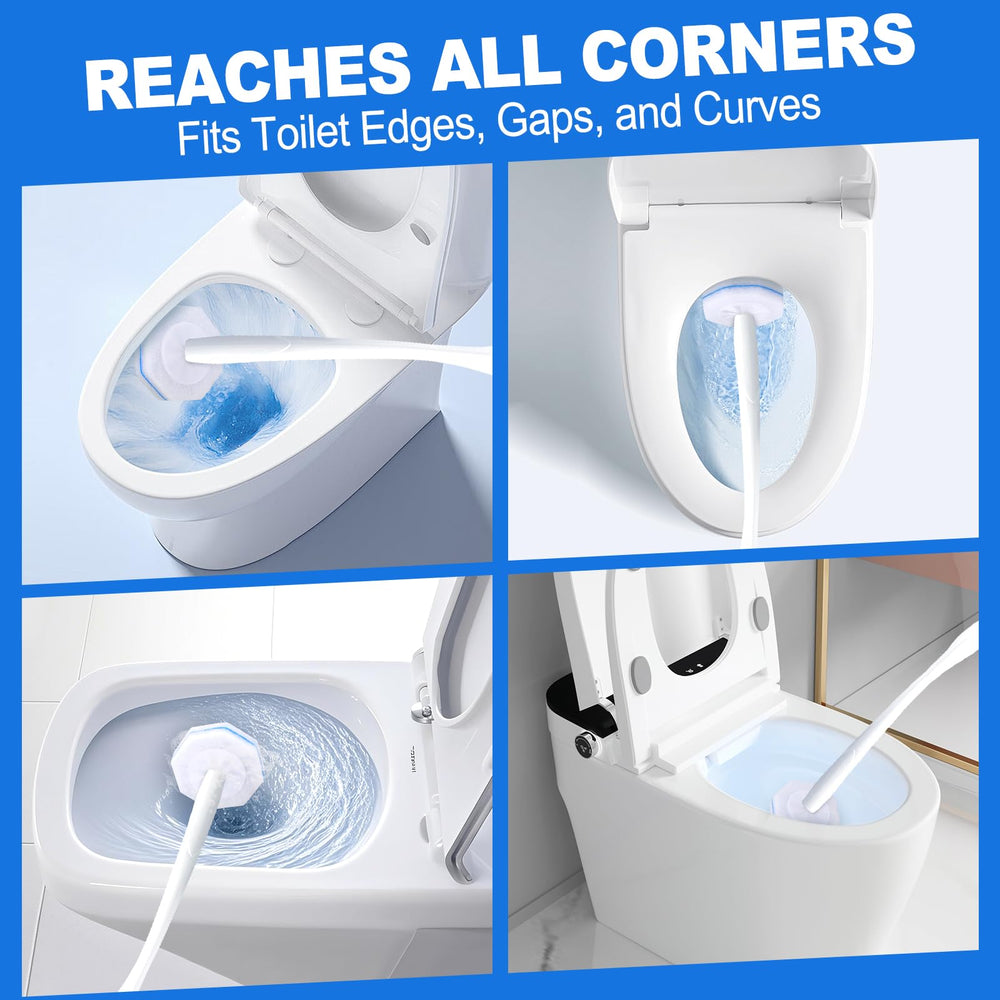 Zeefpod pads in a clean bathroom scene promoting fast, hygienic cleaning