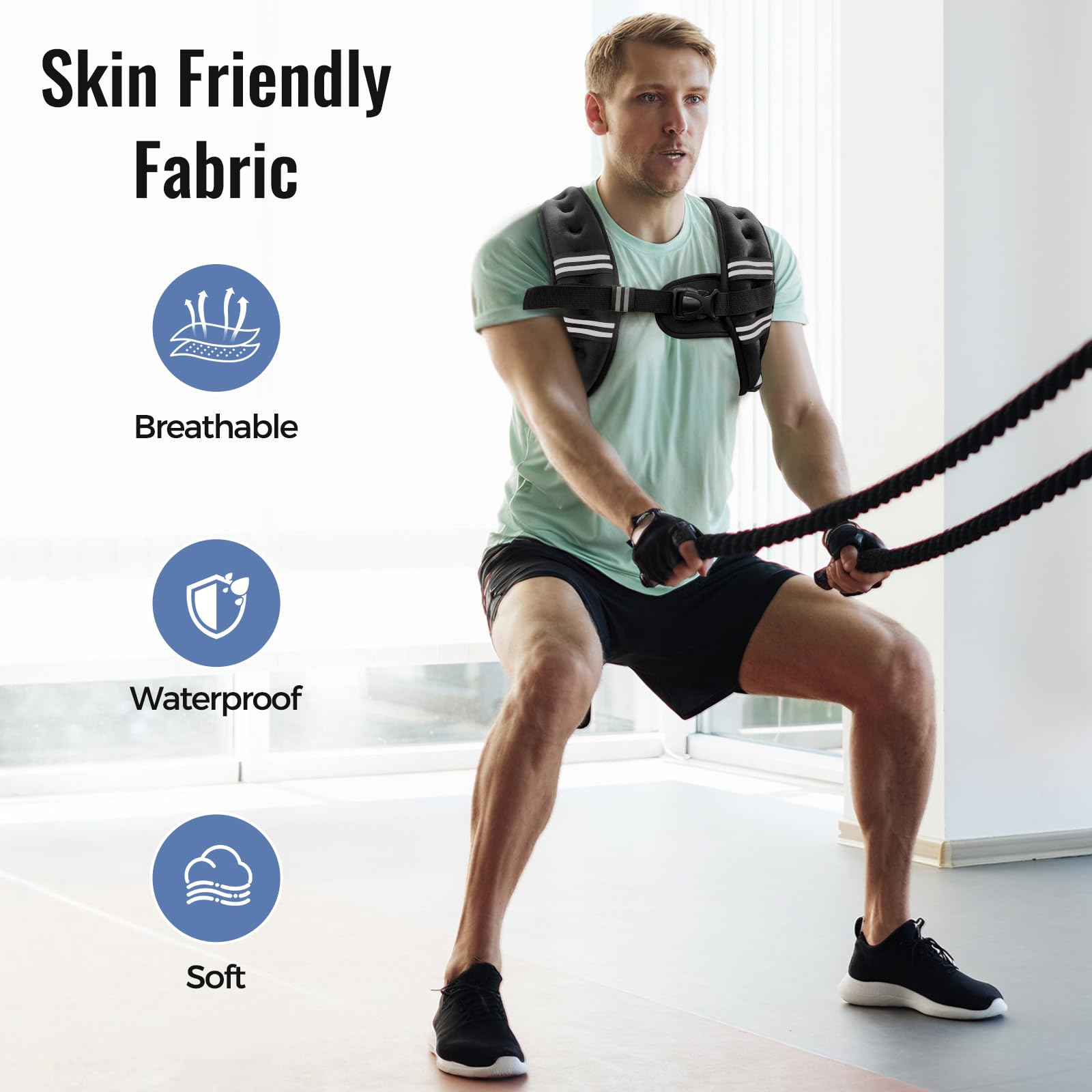 Zeerun back silhouette demonstrating even weight distribution for safer training