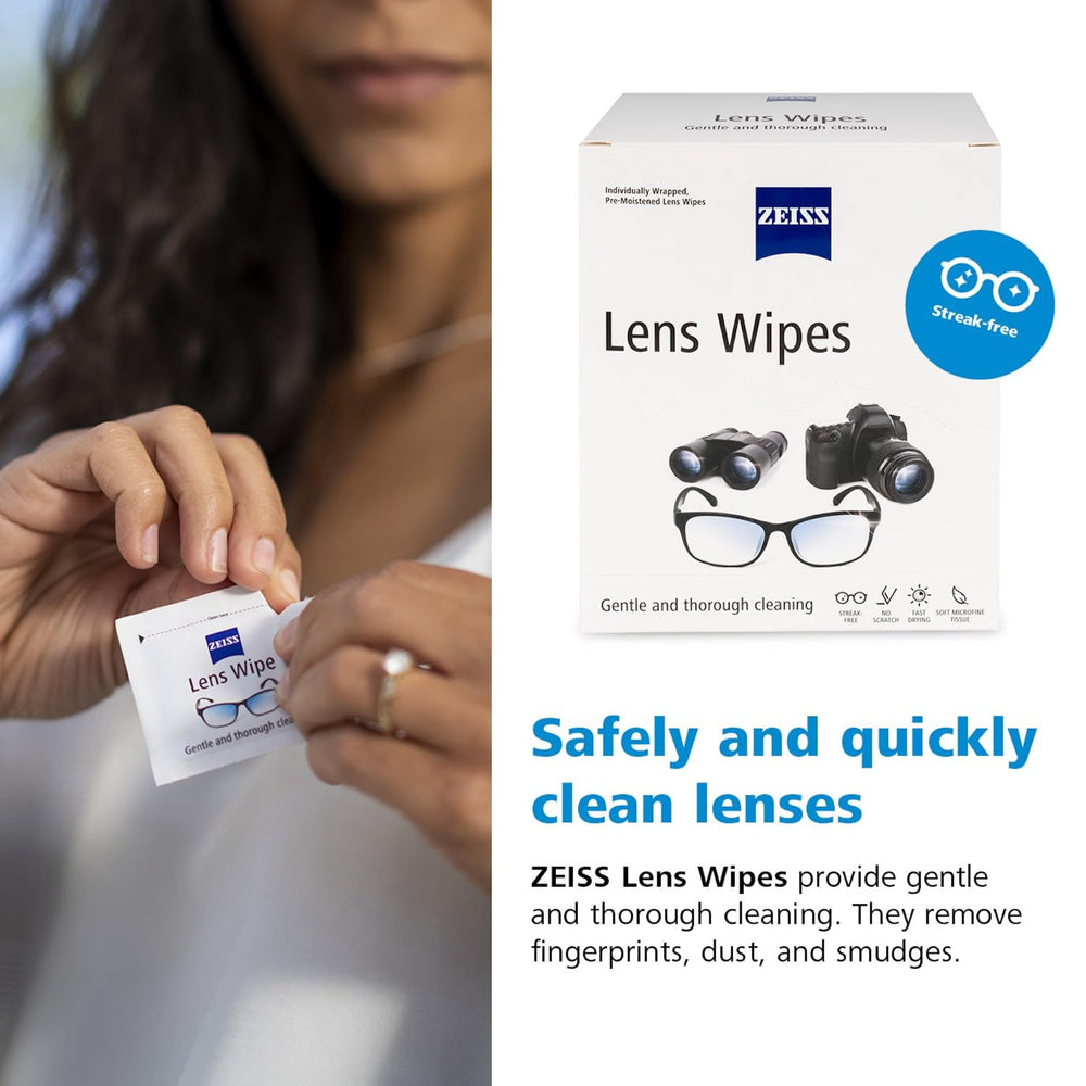 ZEISS wipe cleaning sunglasses providing streak-free visible benefit