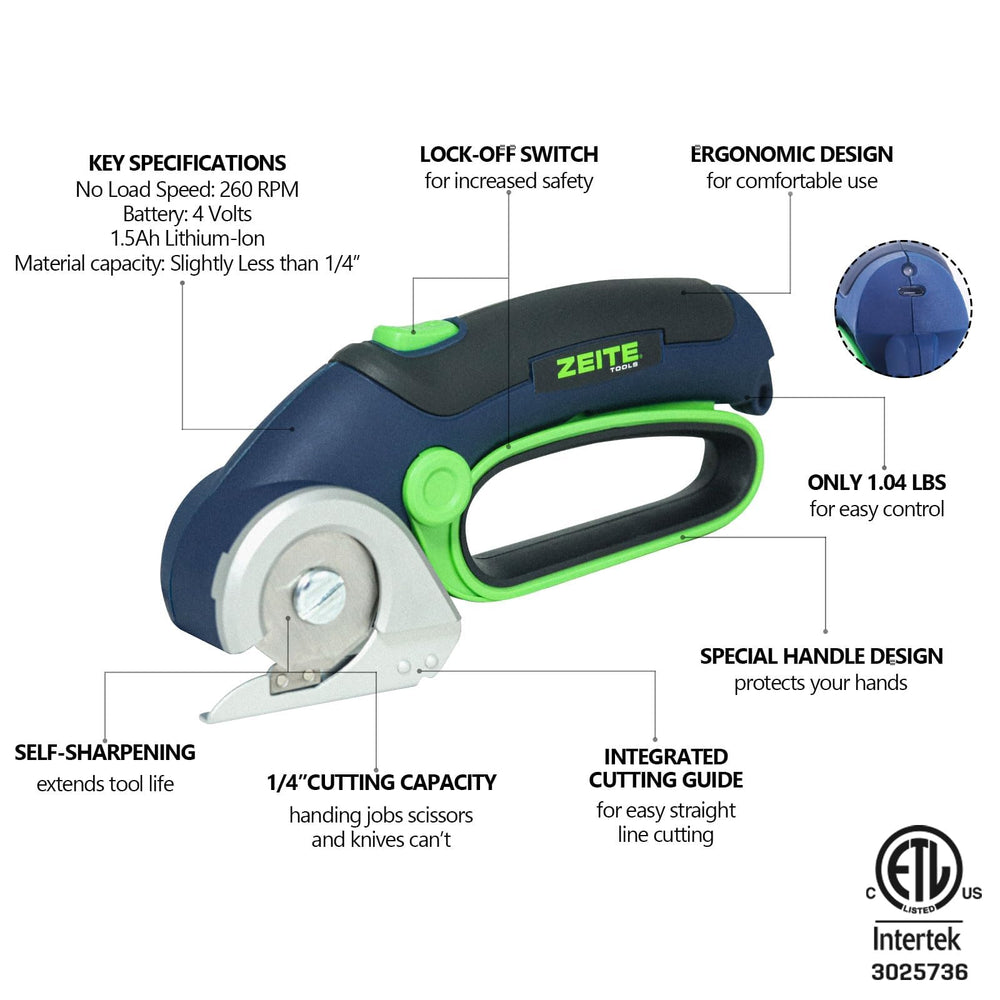 ZEITE close-up of self-sharpening blade edge highlighting durability and consistent cutting performance