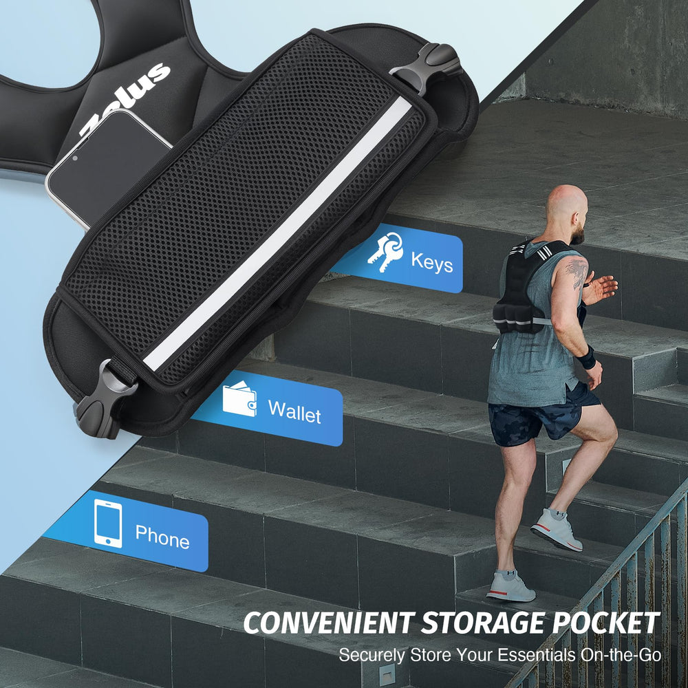 ZELUS back view with reflective strips increasing visibility and safety outdoors