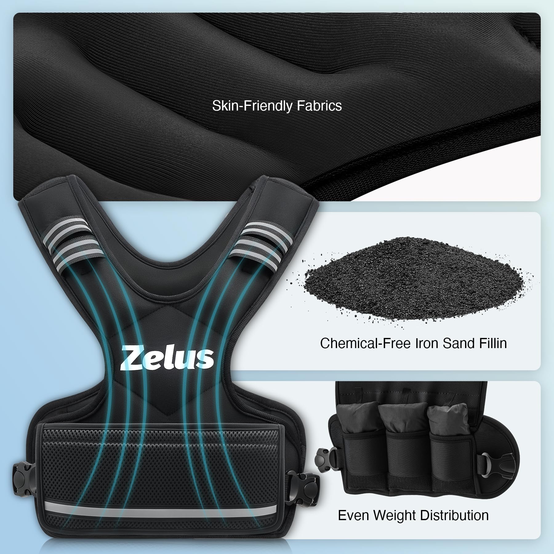 ZELUS vest worn during a run demonstrating added resistance and improved conditioning