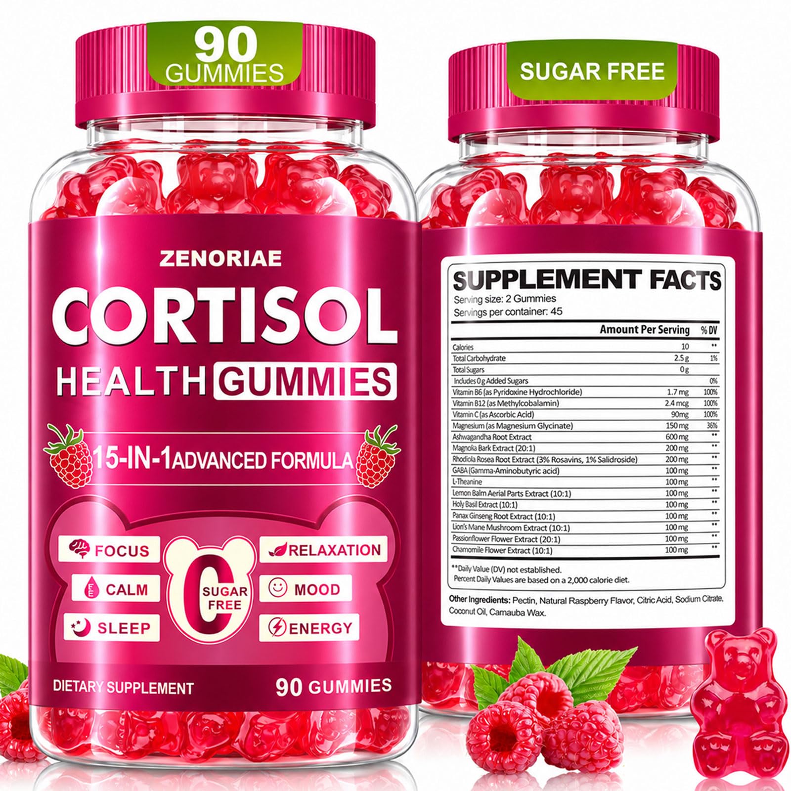 ZENORIAE front bottle view showing clean label and 90-count benefit