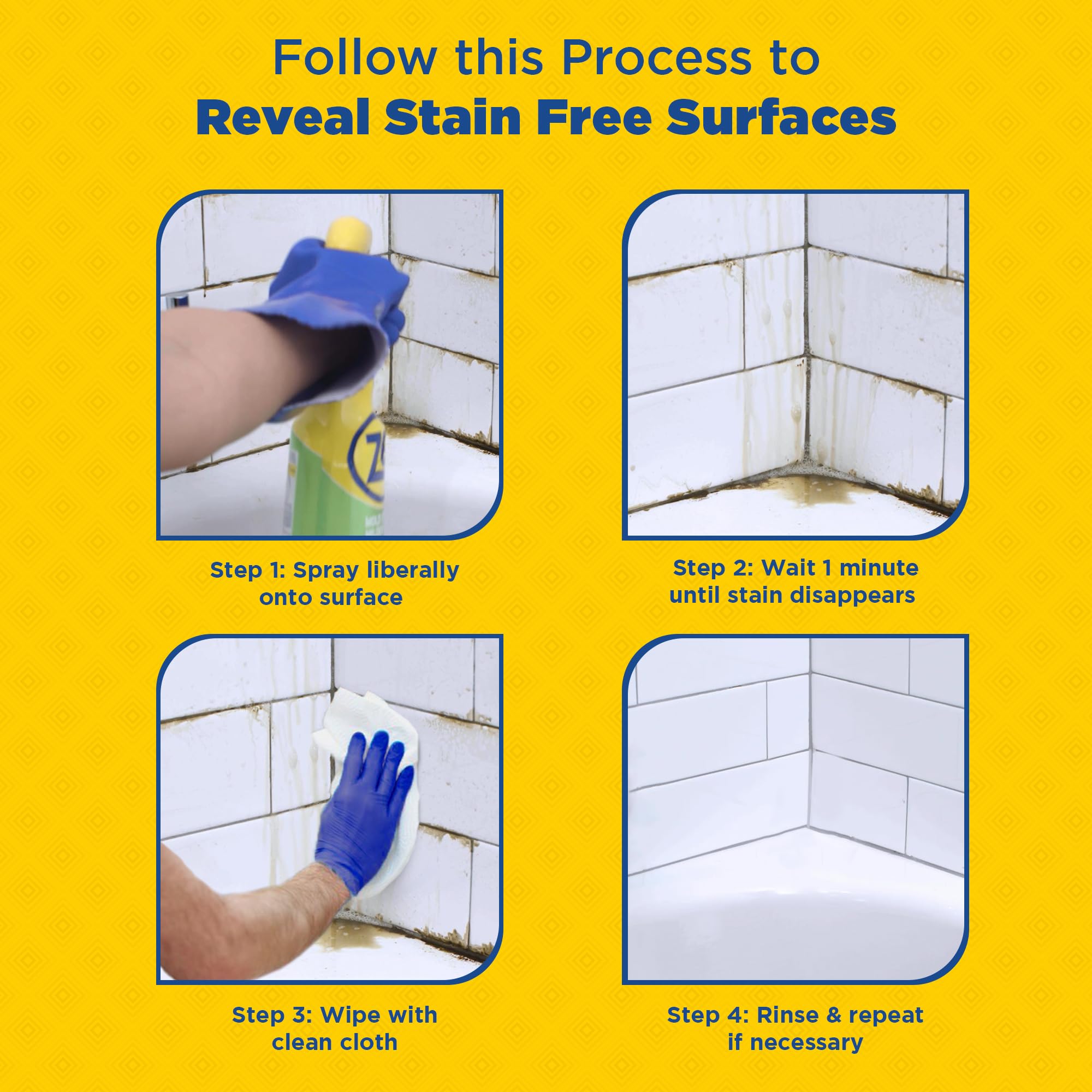 Zep used on bathroom sink area illustrating effective stain removal