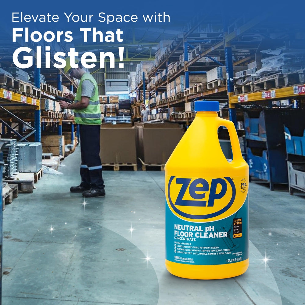 Zep neutral pH on sealed floor showing restored shine and preserved finish