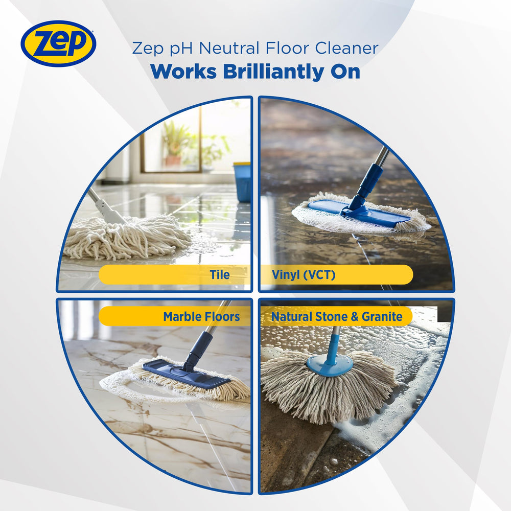 Zep neutral pH usage directions label close-up showing safety and mixing guidance