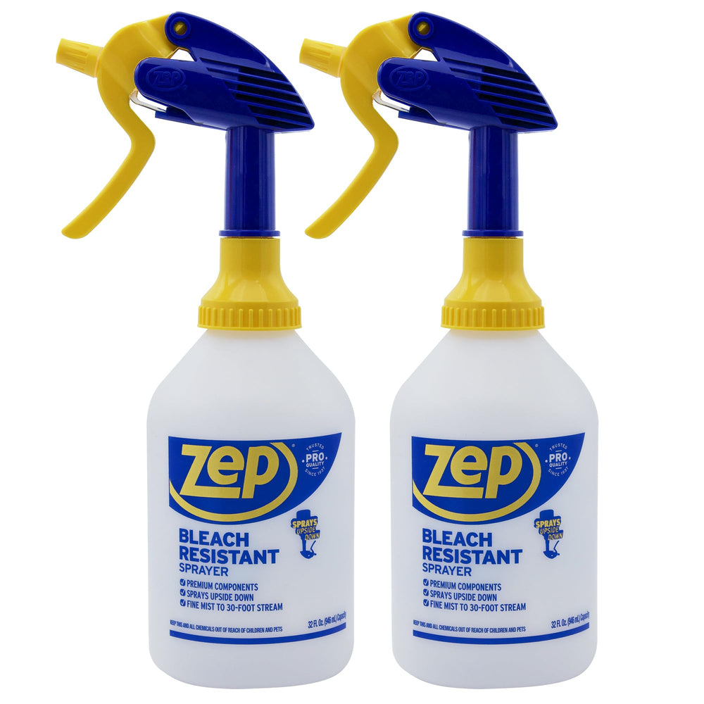Zep front view of 32 oz bleached-resistant sprayer showing label and bottle