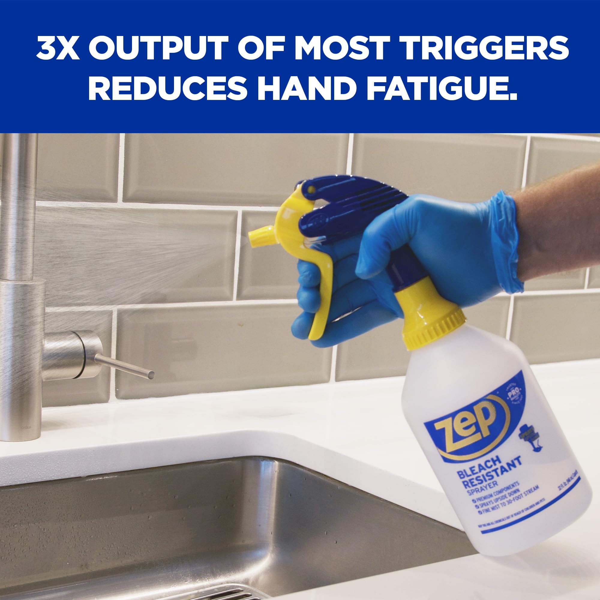 Zep sprayer used by janitor in commercial setting for efficient cleaning