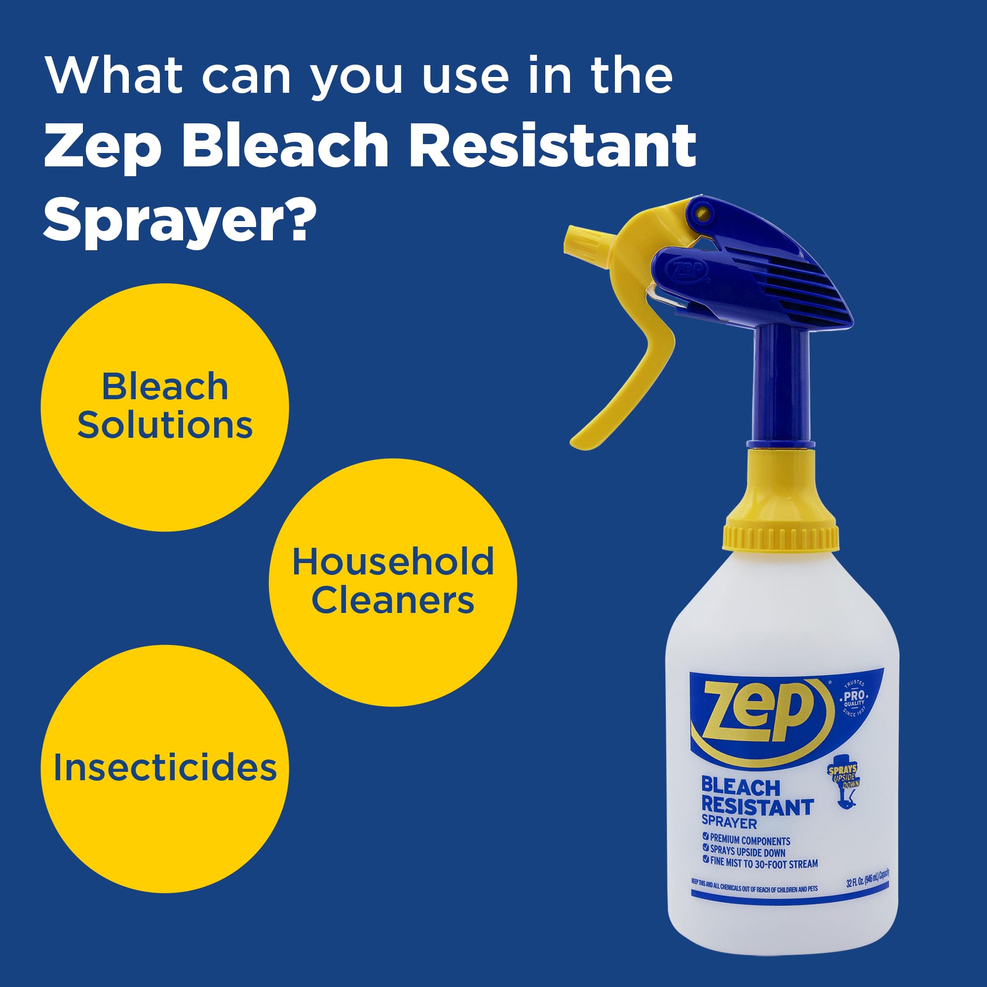 Zep bottle side with graduated measurements for accurate mixing and measuring