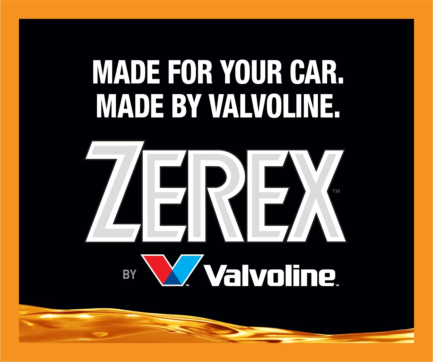 Car driving in winter with Zerex emphasizing freeze protection benefit