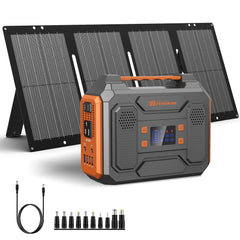 ZeroKor 300W portable generator front view showing controls and portability benefit