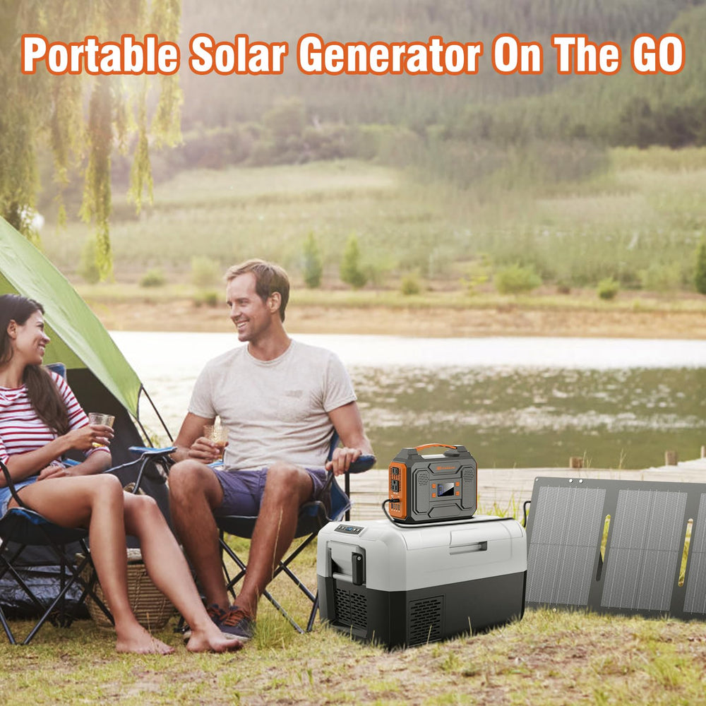 ZeroKor 60W solar panel folded for easy transport and compact storage benefit