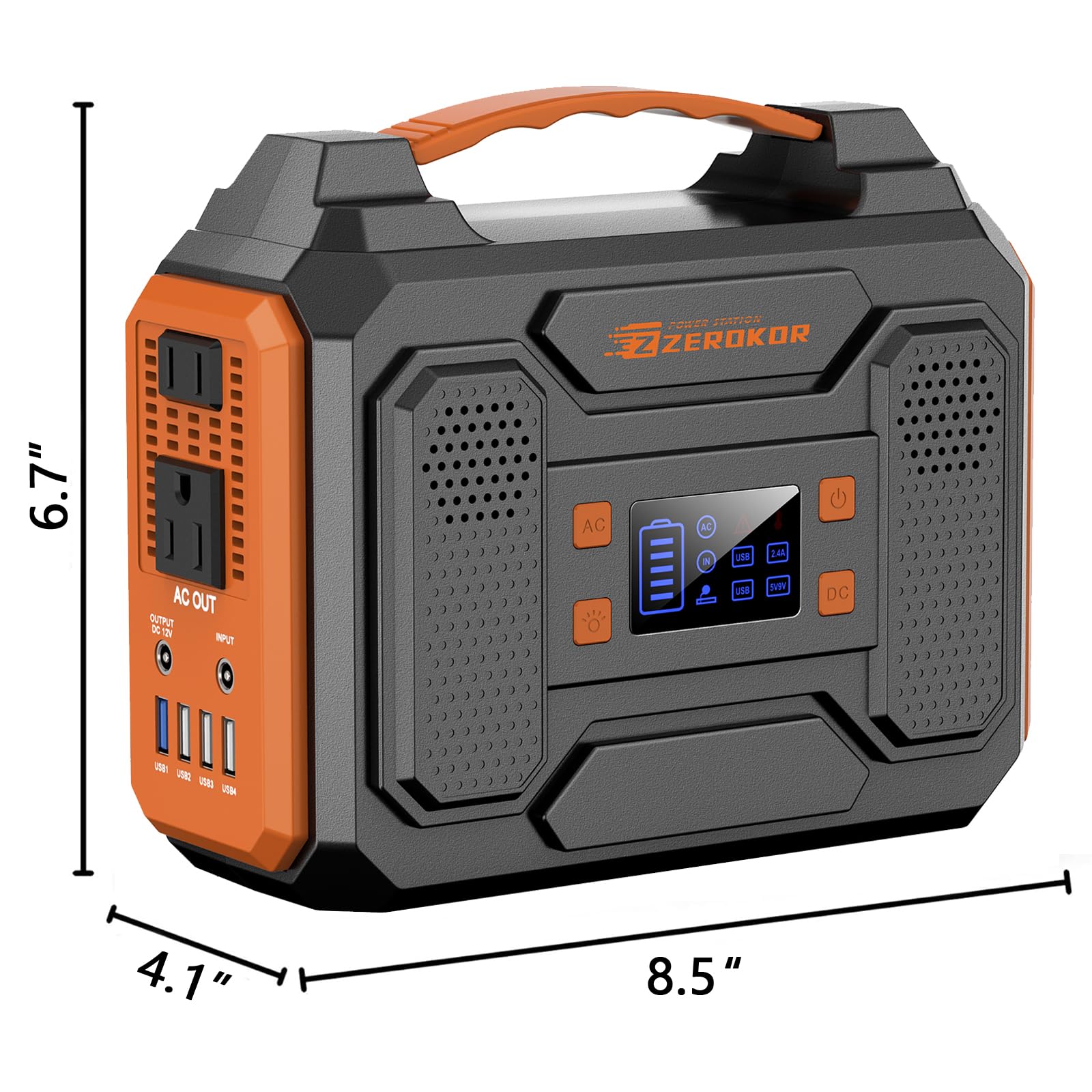 ZeroKor AC adapter and 12V car cable included for flexible recharging benefit