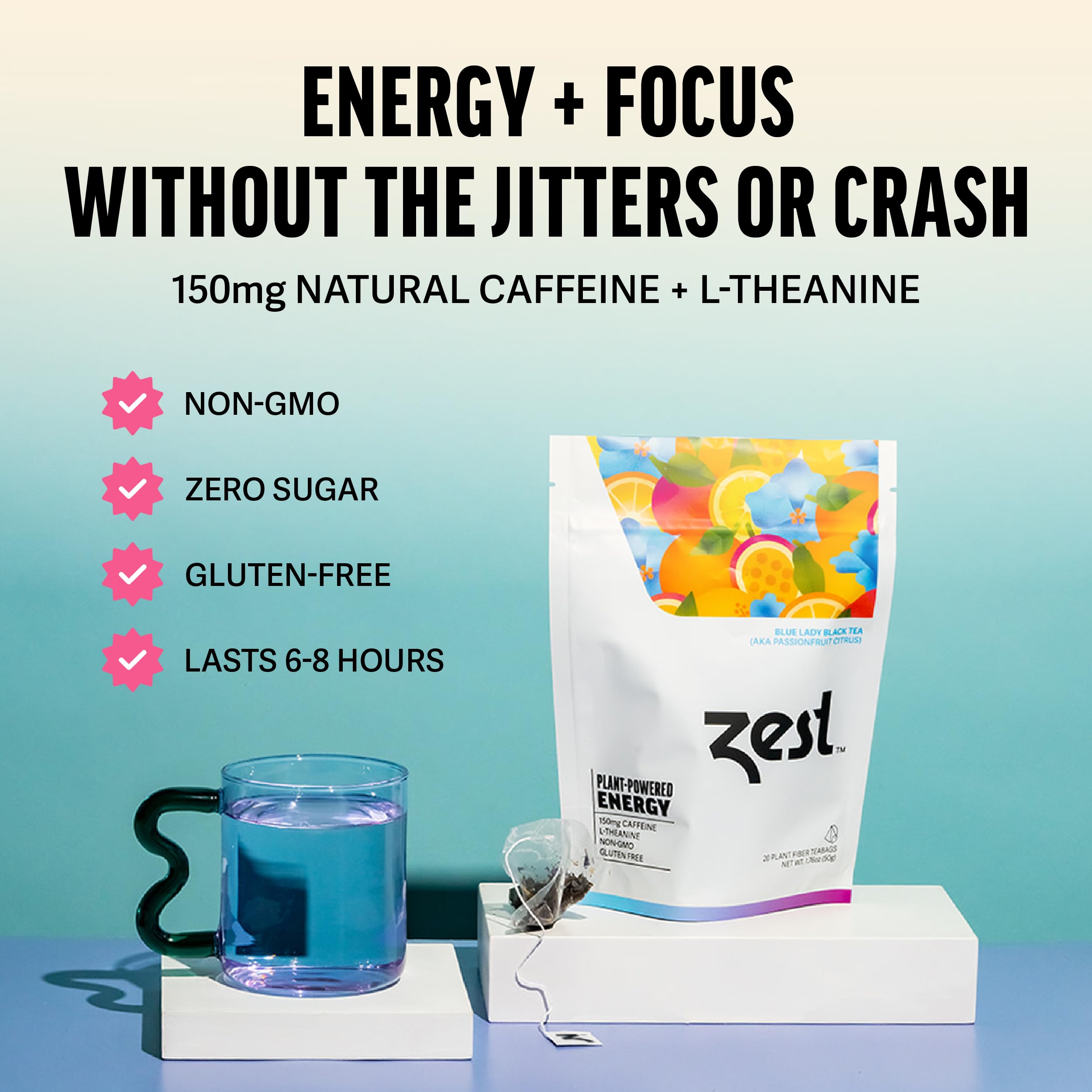 ZEST loose black tea leaves texture showing natural ingredients benefit