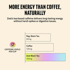 ZEST pyramid tea bag close-up highlighting full flavor extraction