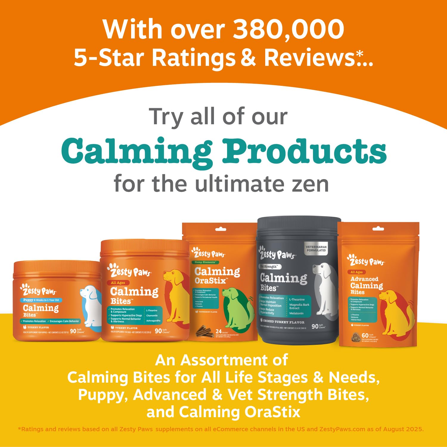 Zesty Paws serving on owner hand, single-dose convenience