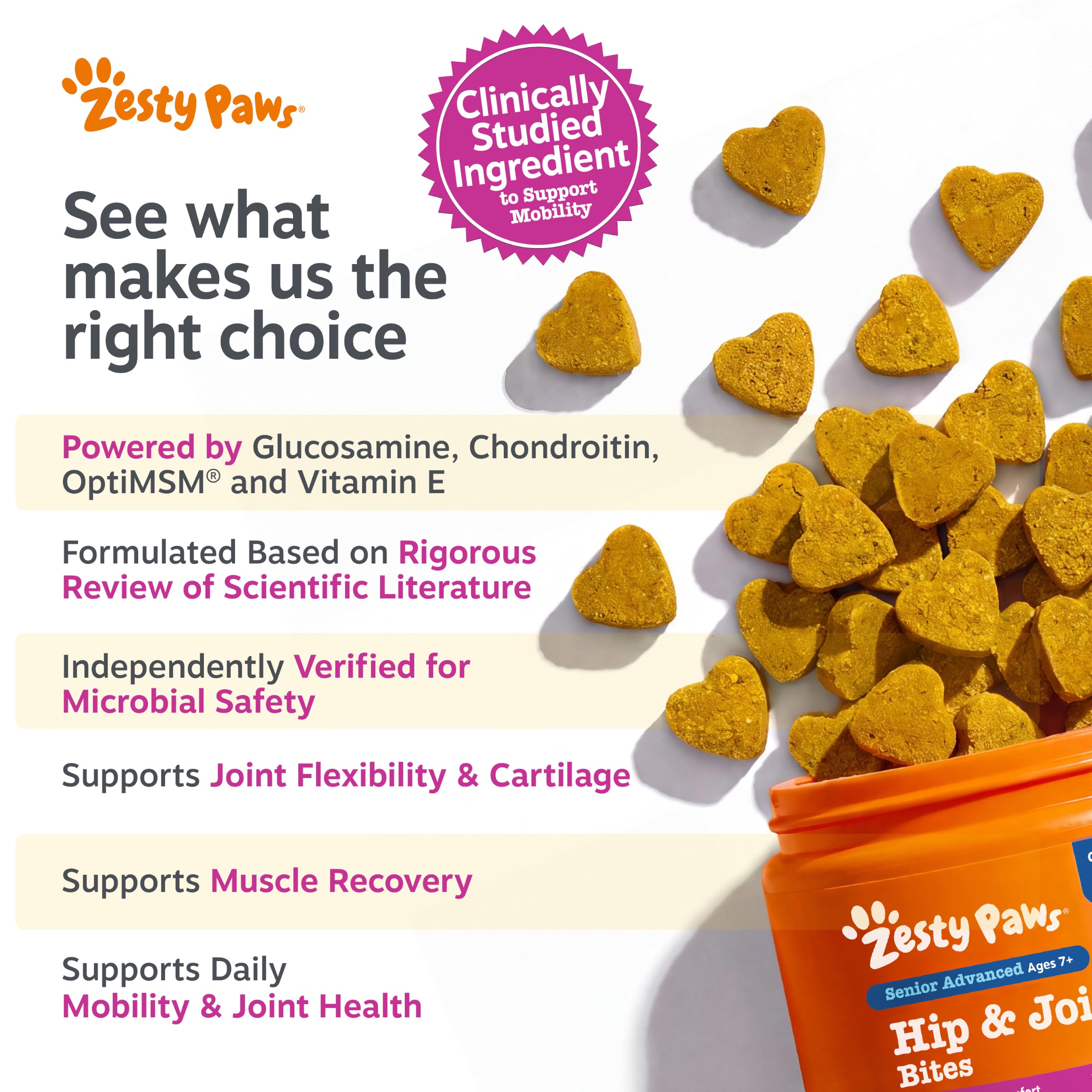 Zesty Paws dog eating a chew demonstrating acceptance and ease of dosing