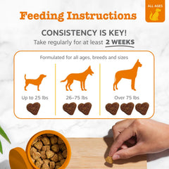 Zesty Paws cranberry and prebiotic fibers display emphasizing urinary and gut support