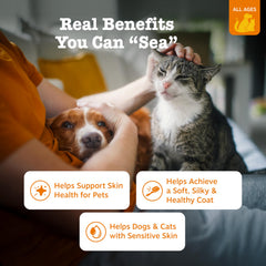 Zesty Paws pump closeup delivering precise servings for convenient dosing